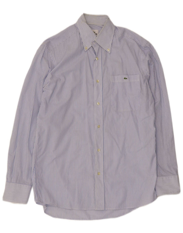 Lacoste Mens Shirt Size 39 Medium Blue Pinstripe Cotton