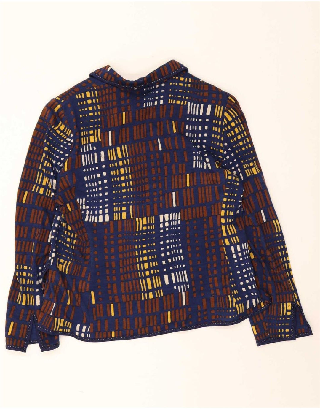 Liola Womens 2 Piece Set IT 50 XL Navy Blue Geometric Wool