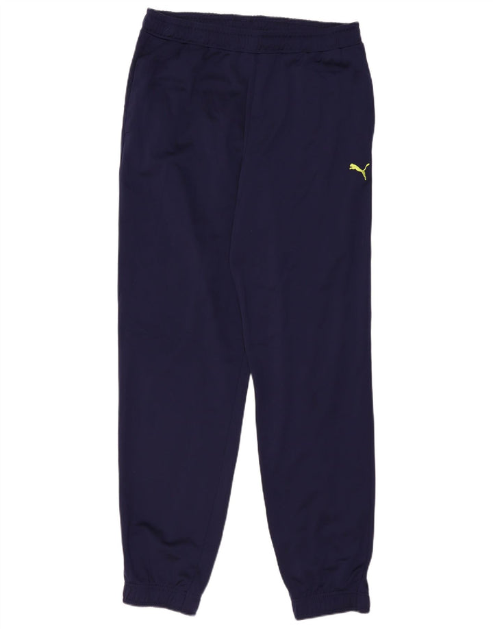 PUMA Mens Tracksuit Trousers Joggers Large  Navy Blue Polyester