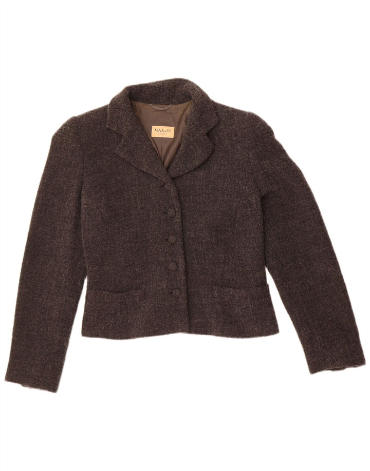 Max & Co. Womens 5 Button Blazer Jacket UK 12 Medium Grey Wool