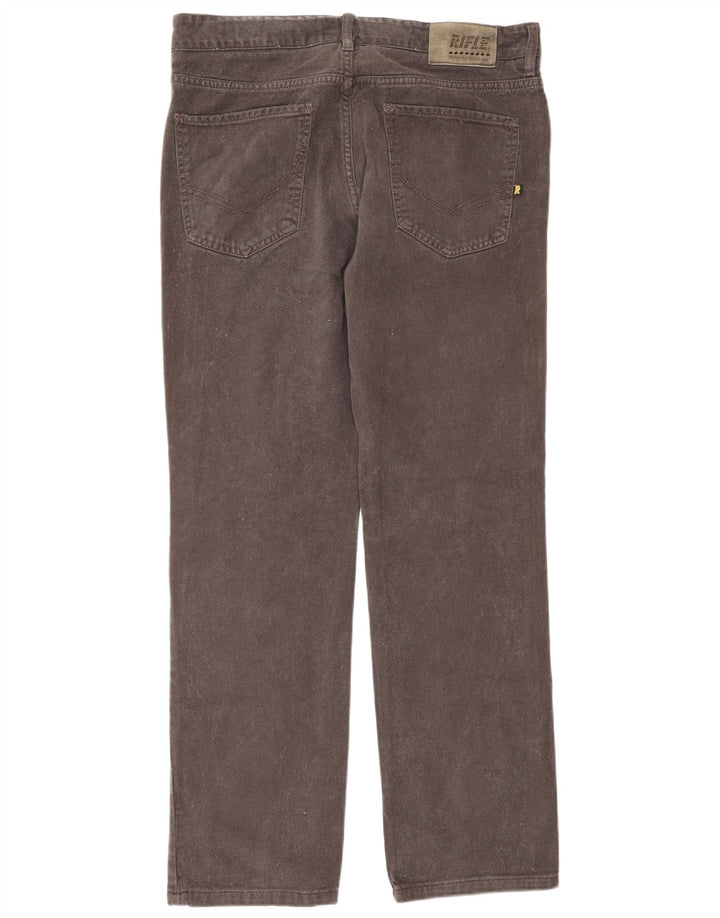 Rifle Mens Straight Jeans W33 L30 Grey Cotton