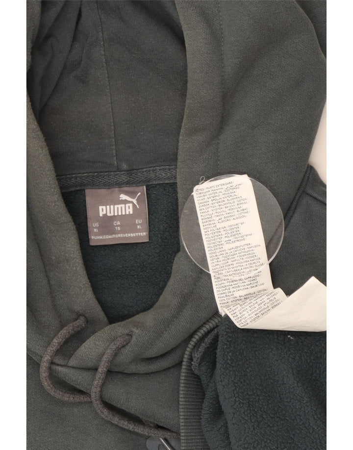 Puma Mens Graphic Hoodie Jumper XL Grey Cotton