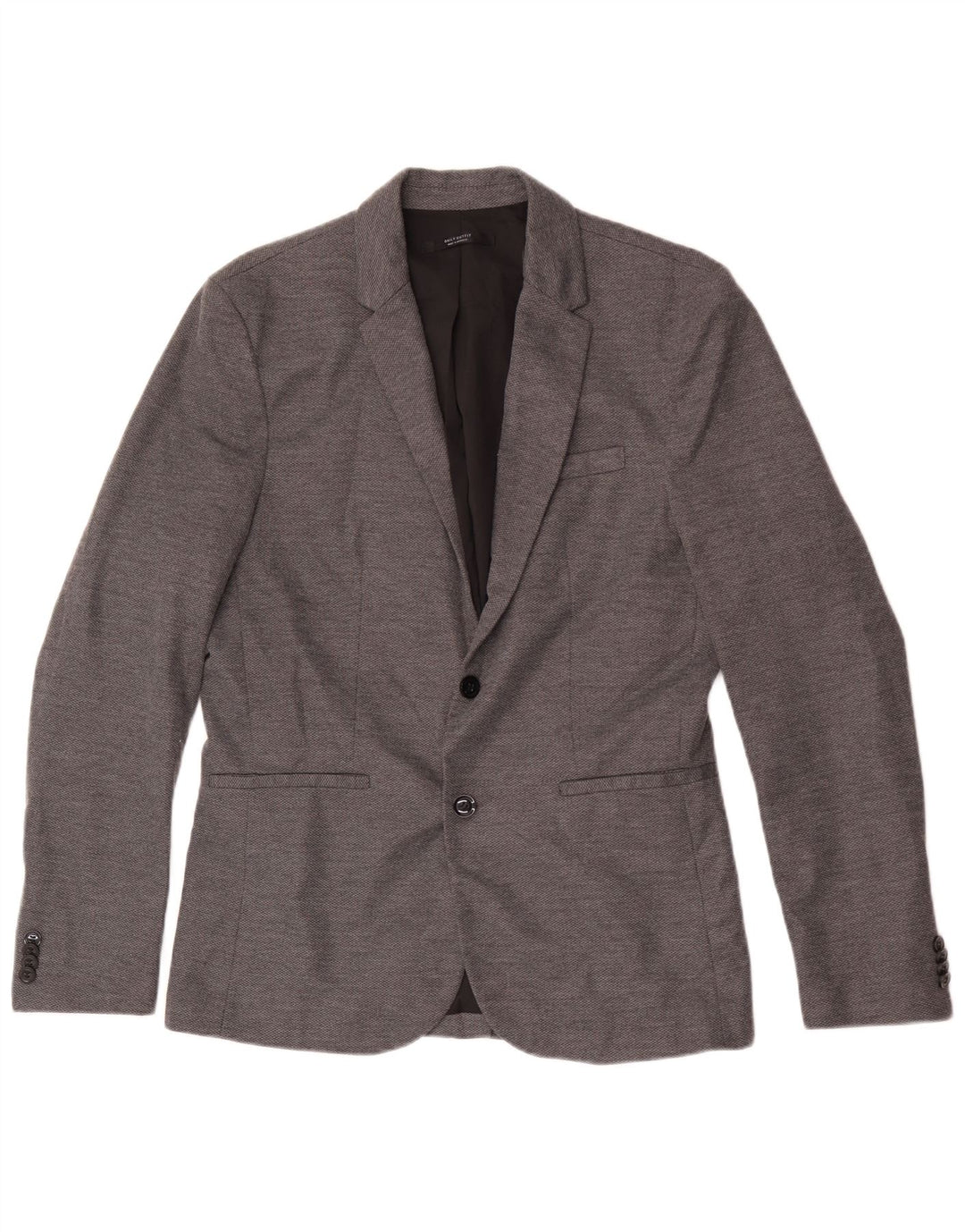 Zara Mens 2 Button Blazer Jacket UK 40 Large Grey Polyester