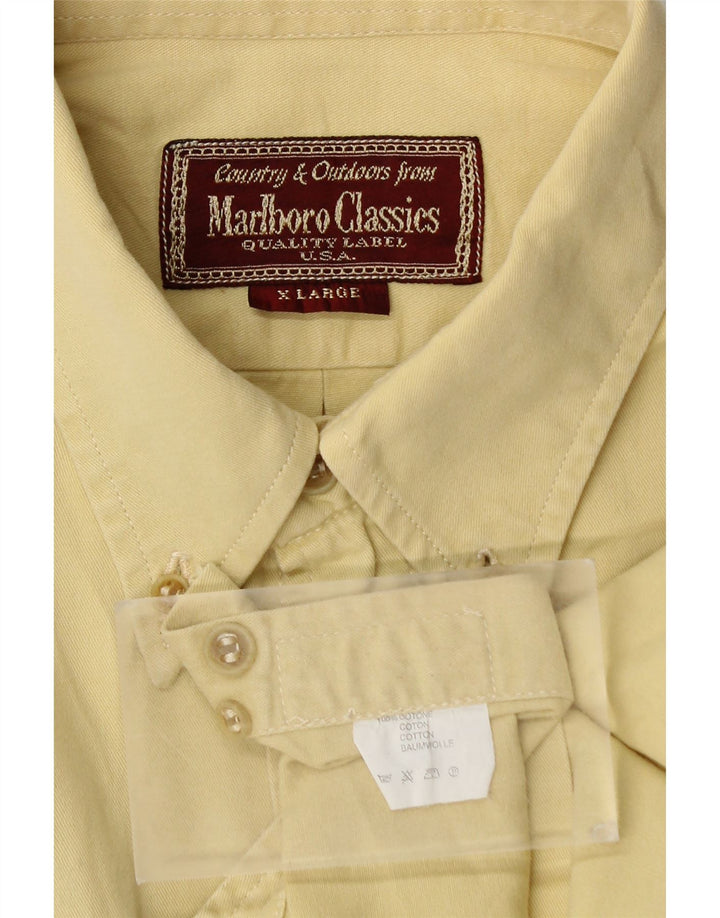 Marlboro Classics Mens Shirt XL Beige Cotton