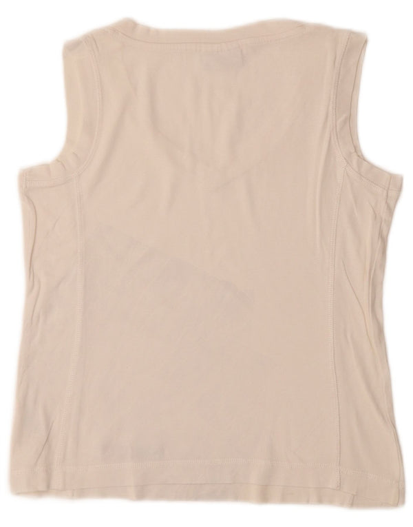 CHAMPION Womens Easy Fit Vest Top UK 10 Small White Cotton