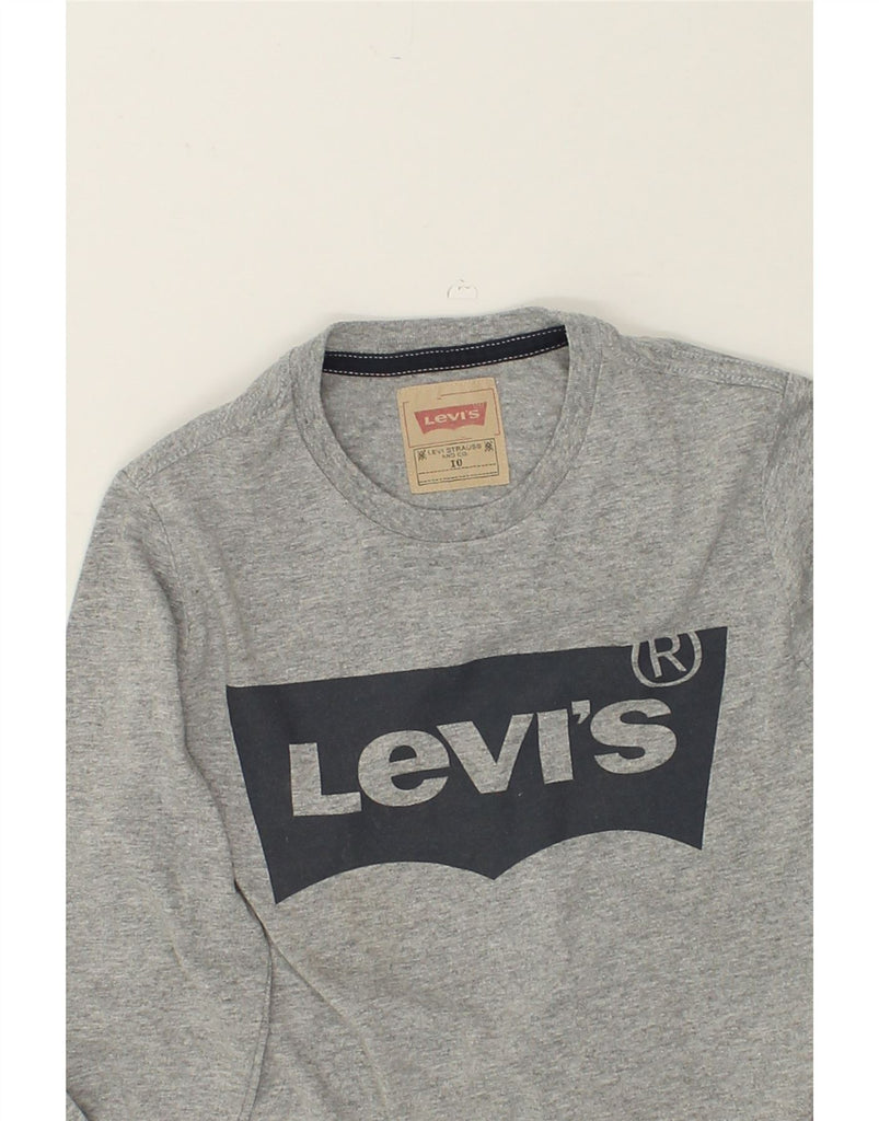 LEVI'S Boys Graphic Top Long Sleeve 9-10 Years Grey Cotton | Vintage Levi's | Thrift | Second-Hand Levi's | Used Clothing | Messina Hembry 