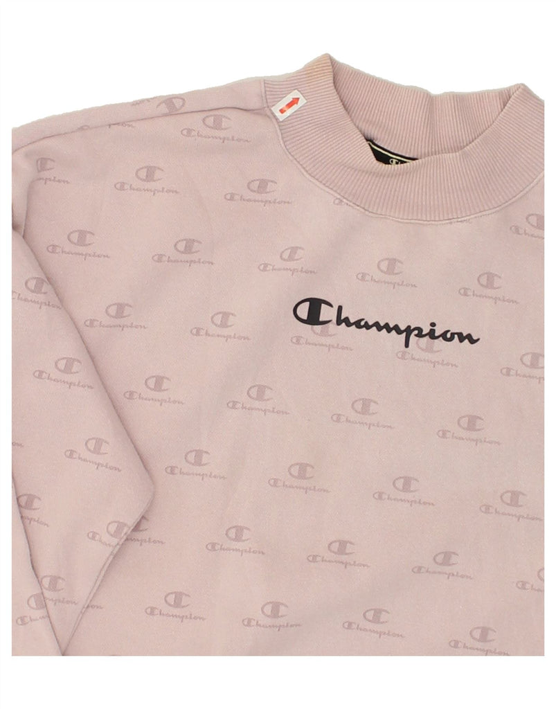 CHAMPION Womens Graphic Sweatshirt Jumper UK 16 Large Purple Cotton | Vintage Champion | Thrift | Second-Hand Champion | Used Clothing | Messina Hembry 
