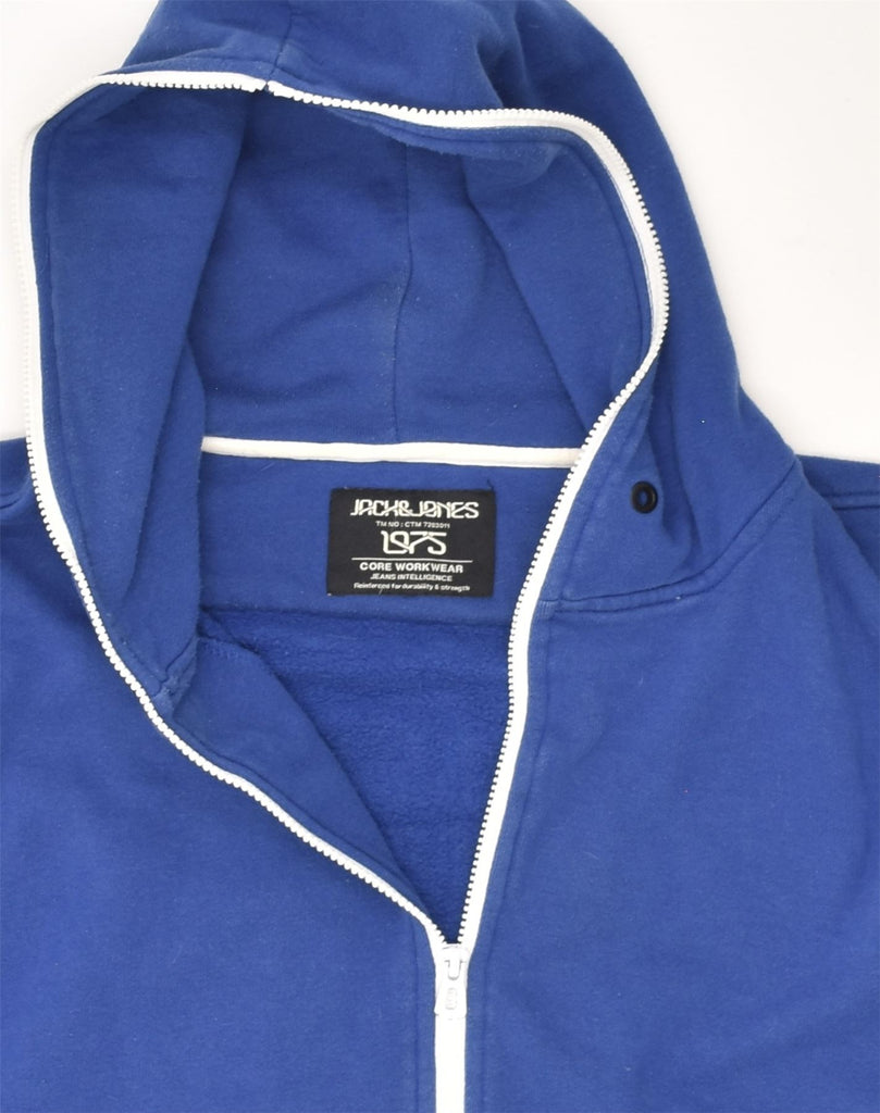 JACK & JONES Mens Zip Hoodie Sweater Small Blue Cotton | Vintage Jack & Jones | Thrift | Second-Hand Jack & Jones | Used Clothing | Messina Hembry 