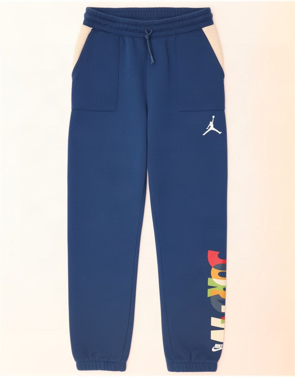 Jordan Boys Tracksuit Trousers Joggers 13-14 Years XL Blue Colourblock