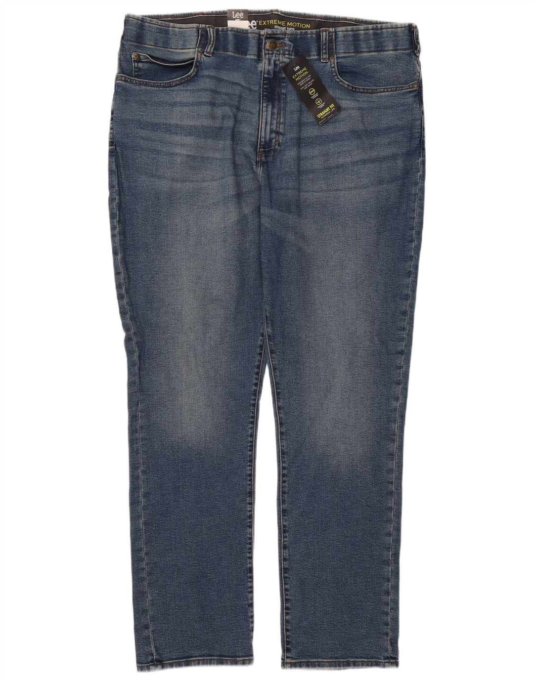 Lee Mens Straight Tapered Jeans W44 L34 Blue Cotton