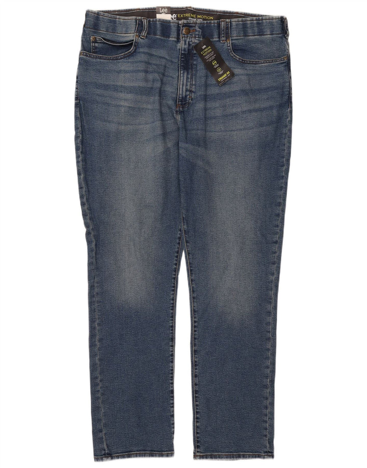Lee Mens Straight Tapered Jeans W44 L34 Blue Cotton