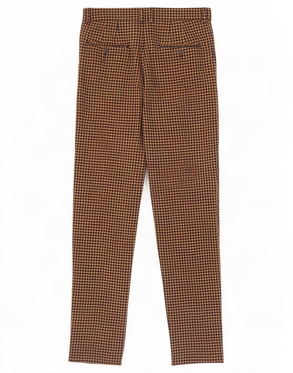 Marks & Spencer Womens Chino Trousers UK 6 XS W26 L29 Brown Houndstooth