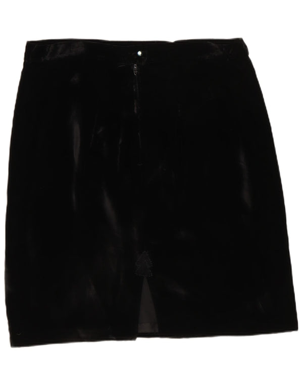 Vintage Womens Velvet Mini Skirt Medium W30 Black