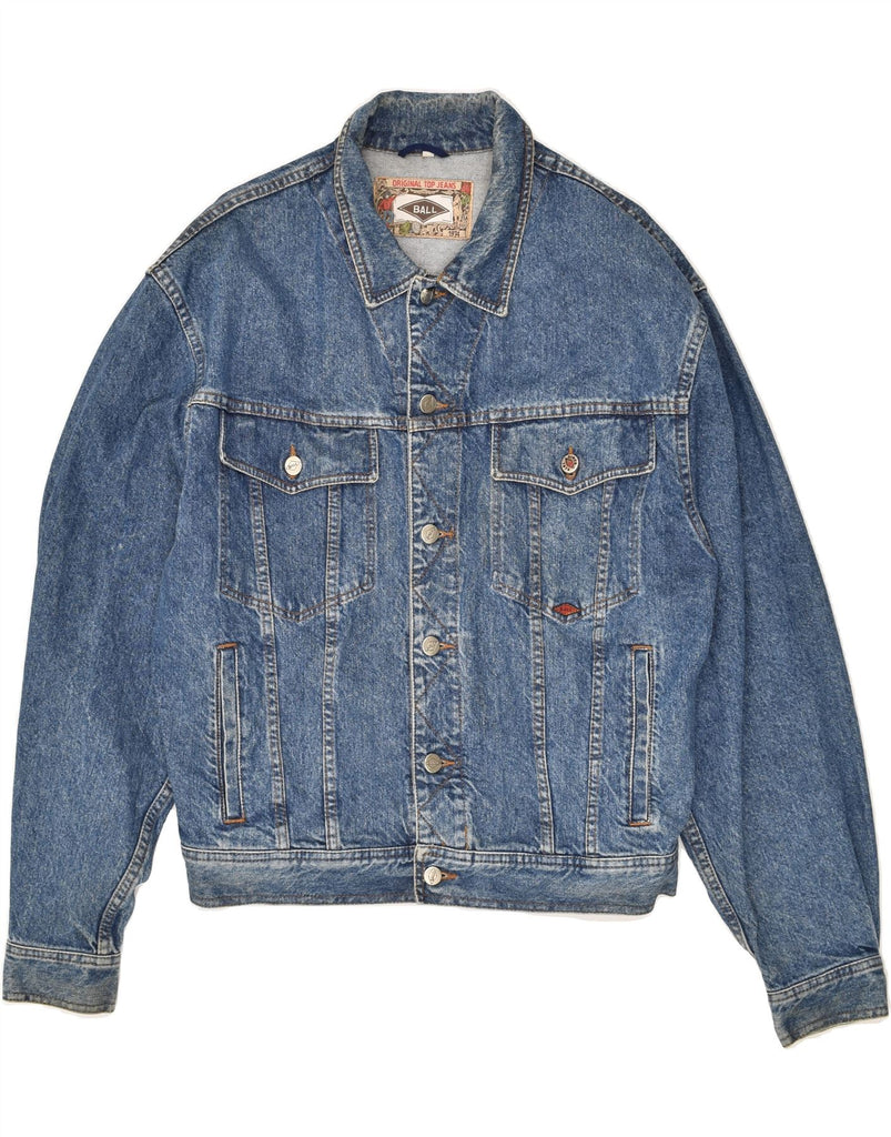 VINTAGE Mens Denim Jacket UK 40 Large Blue Cotton | Vintage Vintage | Thrift | Second-Hand Vintage | Used Clothing | Messina Hembry 
