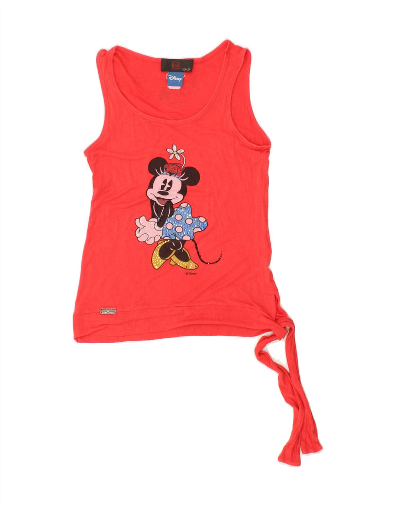 LIU JO Womens Minnie Graphic Vest Top UK 4 XS Red Viscose Vintage Liu Jo and Second-Hand Liu Jo from Messina Hembry 