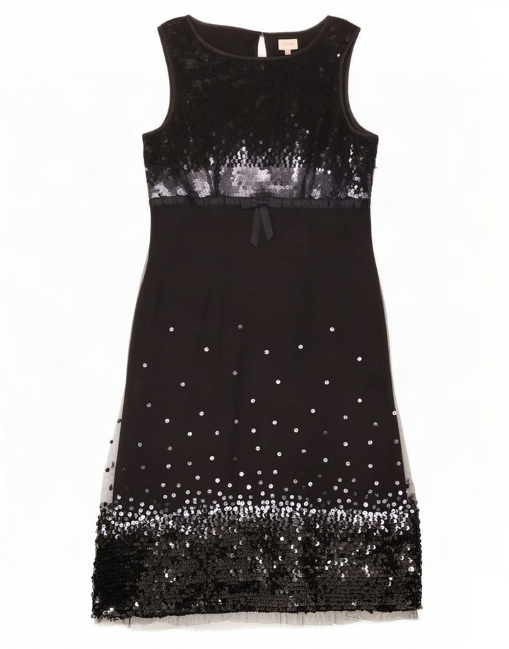 Whistles Womens Sleeveless Sequin Sheath Dress UK 14 Large Black Polyester