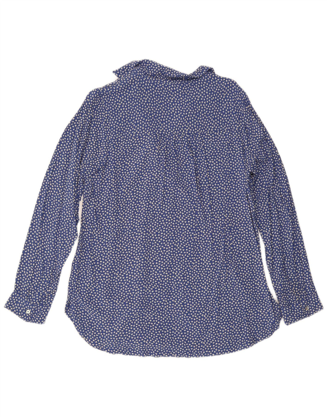 Fat Face Womens Pullover Shirt UK 12 Medium Blue Floral Viscose