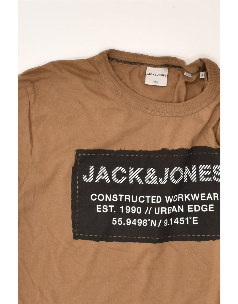 JACK & JONES Mens Slim Graphic T-Shirt Top XL Brown Cotton | Vintage Jack & Jones | Thrift | Second-Hand Jack & Jones | Used Clothing | Messina Hembry 