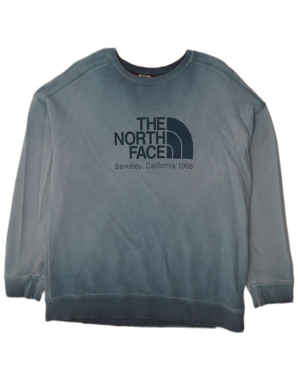 The North Face Womens Graphic Sweatshirt Jumper UK 16 Large Blue Cotton
