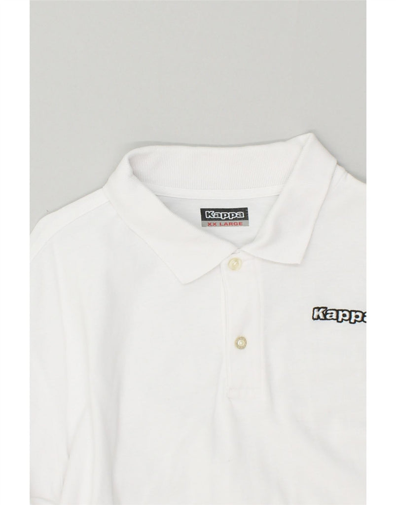 KAPPA Mens Polo Shirt 2XL White | Vintage Kappa | Thrift | Second-Hand Kappa | Used Clothing | Messina Hembry 