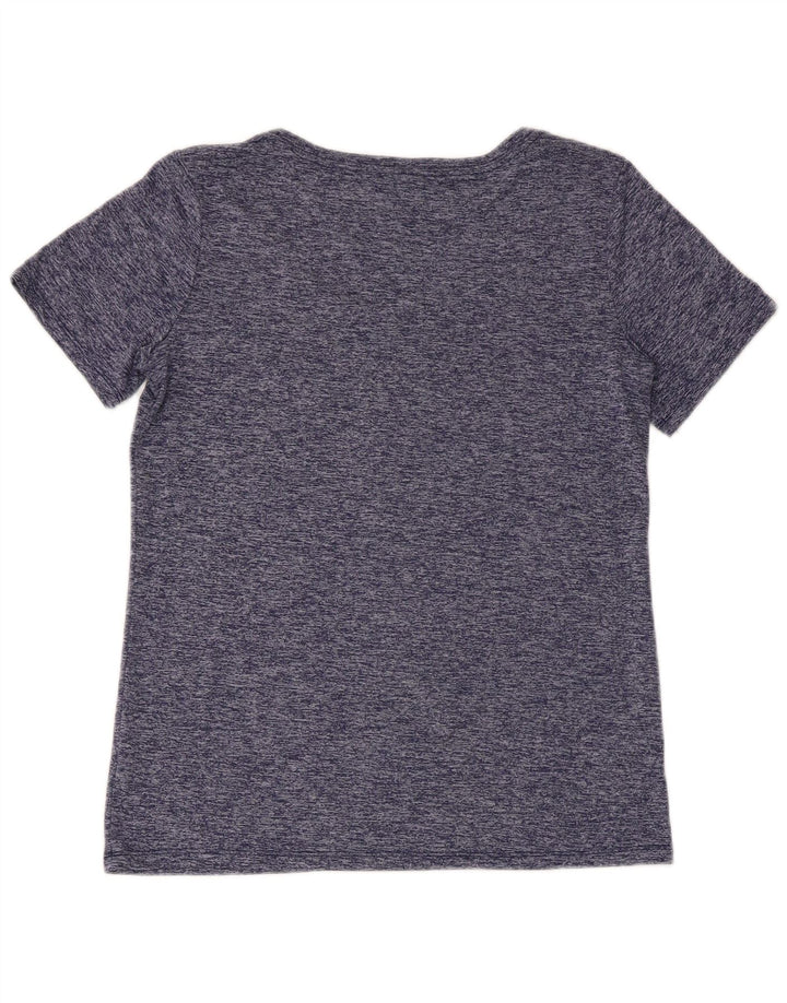 Nike Womens Dri Fit T-Shirt Top UK 10 Small Navy Blue Flecked Polyester