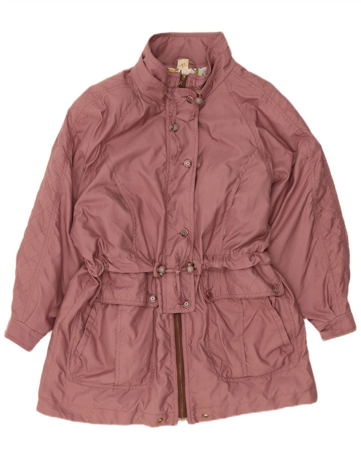 Vintage Womens Oversized Parka Jacket EU 42 Large Pink Polyester