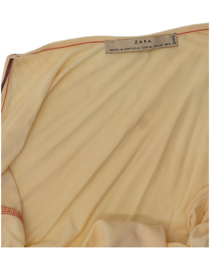 ZARA Womens Crop Cami Top UK 12 Medium Yellow