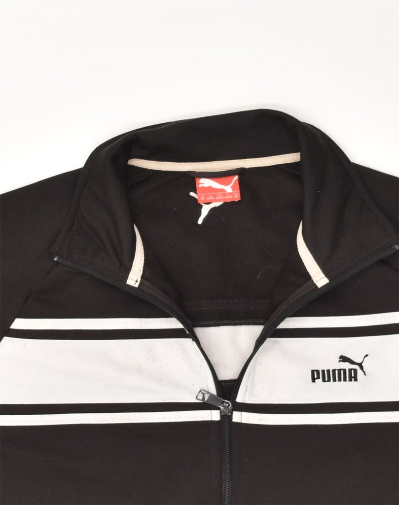 PUMA Mens Tracksuit Top Jacket Medium Black Polyester | Vintage Puma | Thrift | Second-Hand Puma | Used Clothing | Messina Hembry 