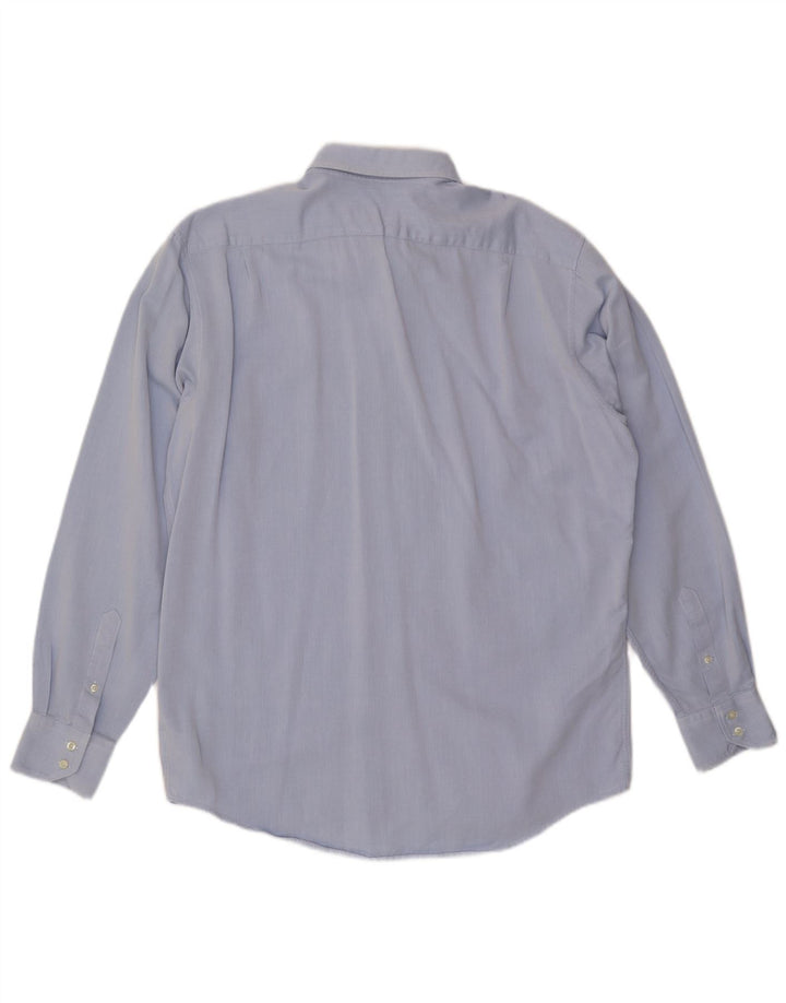 LACOSTE Mens Regular Fit Shirt Size 43 Large Blue Cotton