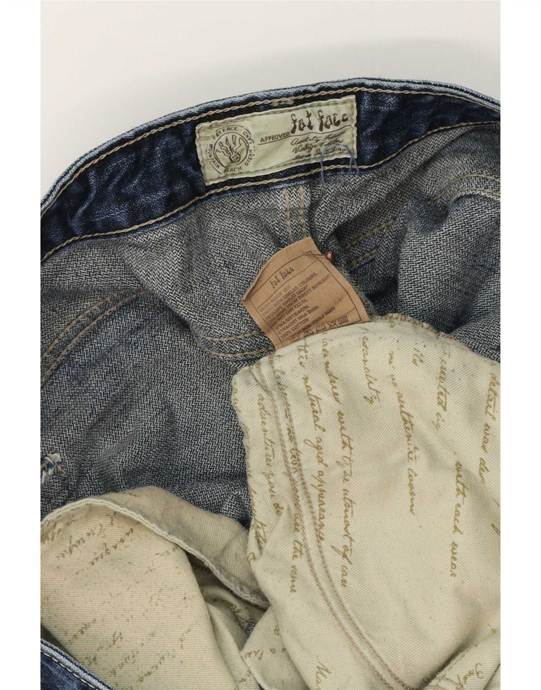 Fat Face Mens Straight Jeans W36 L34 Blue Cotton