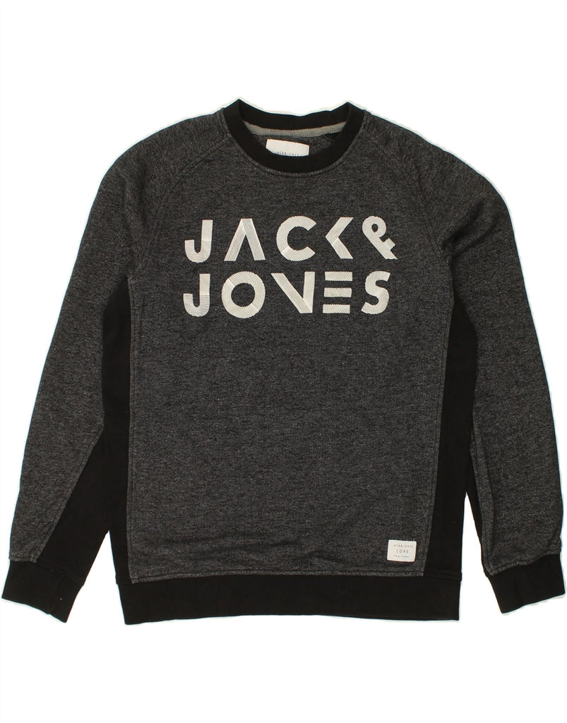 JACK & JONES Mens Graphic Sweatshirt Jumper Medium Grey Flecked Cotton | Vintage Jack & Jones | Thrift | Second-Hand Jack & Jones | Used Clothing | Messina Hembry 