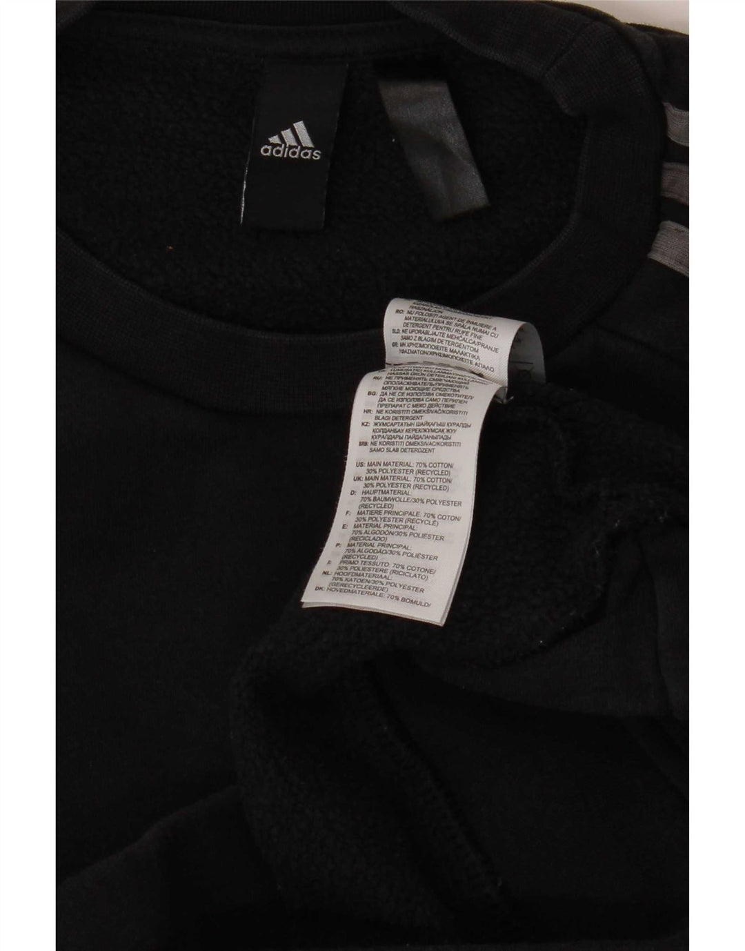 Adidas Mens Sweatshirt Jumper Medium Black Cotton