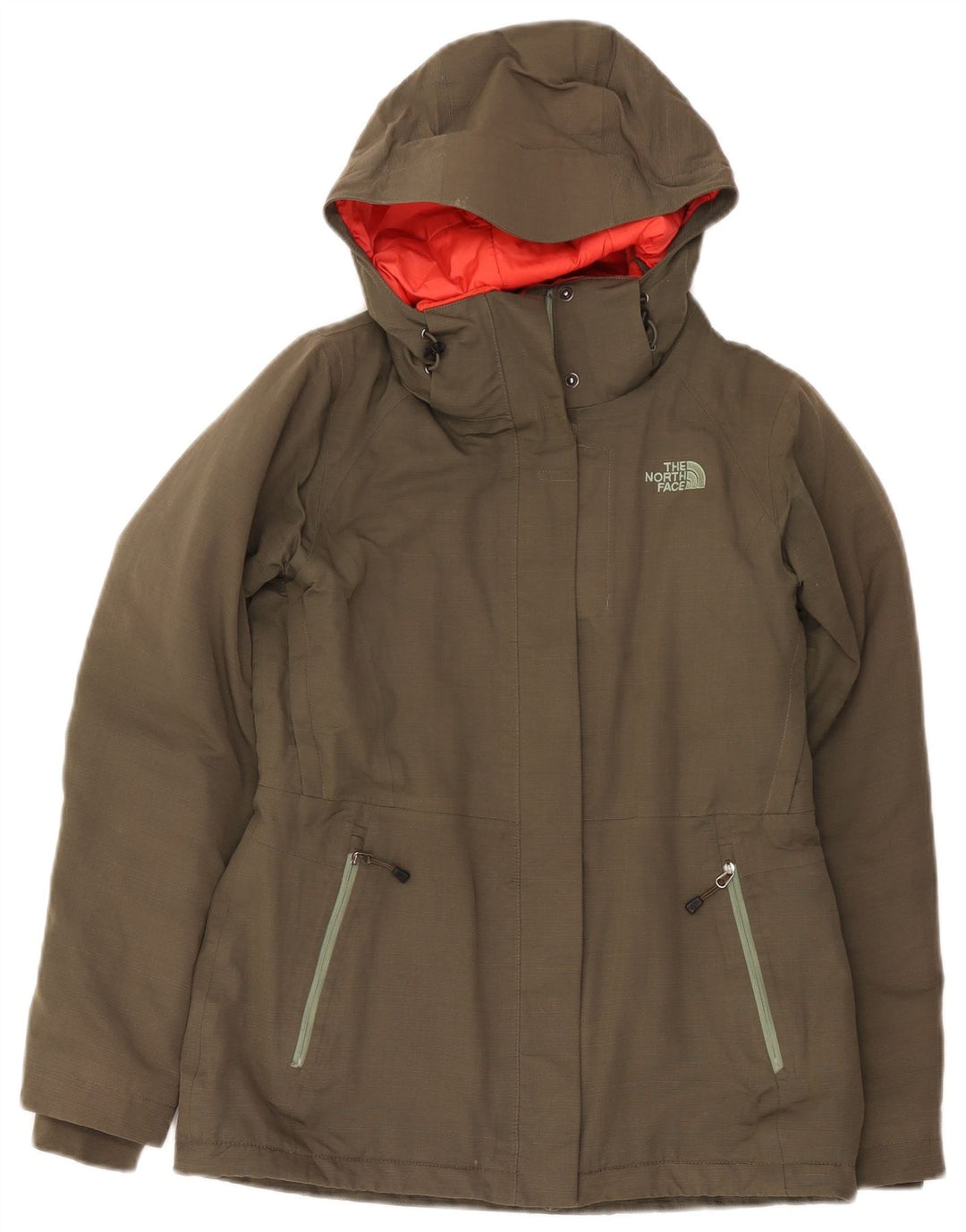 The North Face Womens Hooded Oversized Windbreaker Jacket UK 10 Small Khaki
