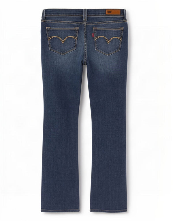 Levi's Womens Demi Curve Low Waist Skinny Bootcut Jeans W27 L32 Navy Blue