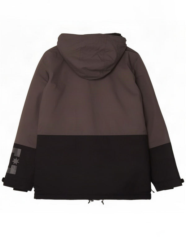 DC Mens Graphic Hooded Windbreaker Jacket UK 40 Large Grey Colourblock