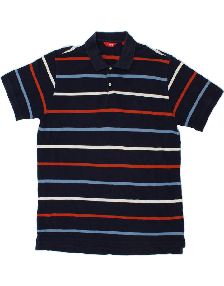 IZOD Mens Polo Shirt Large Navy Blue Striped Cotton Vintage Izod and Second-Hand Izod from Messina Hembry 