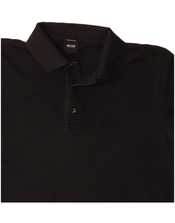 Hugo Boss Mens Polo Shirt Medium Black Cotton