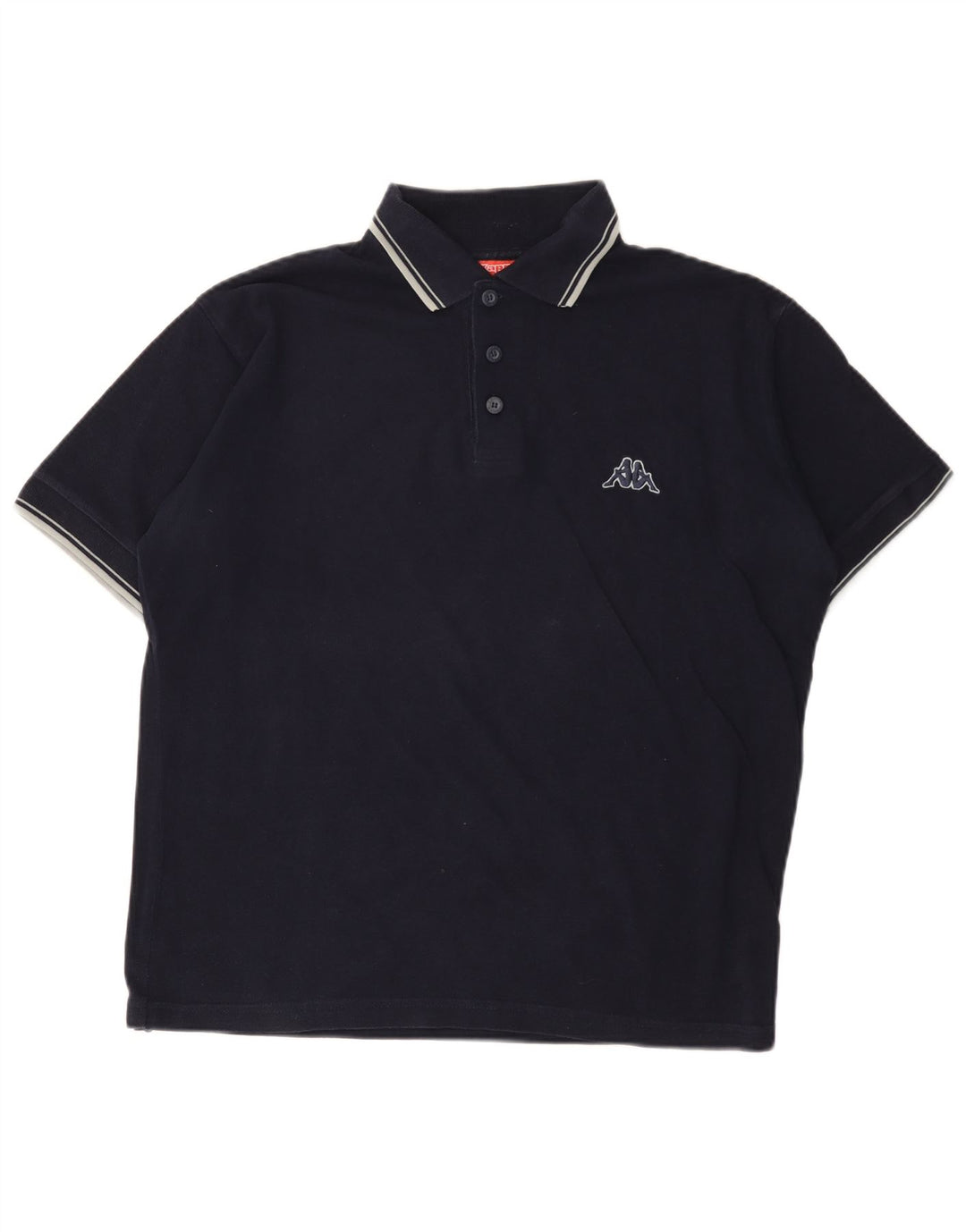 Kappa Mens Polo Shirt Medium Navy Blue Cotton