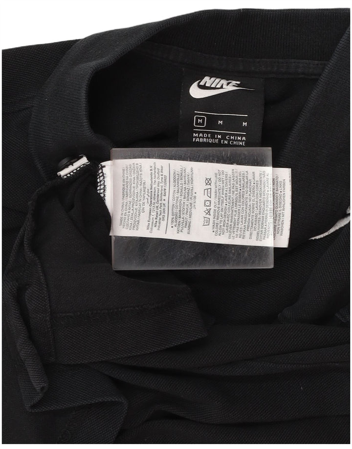 NIKE Mens Polo Shirt Medium Black Cotton