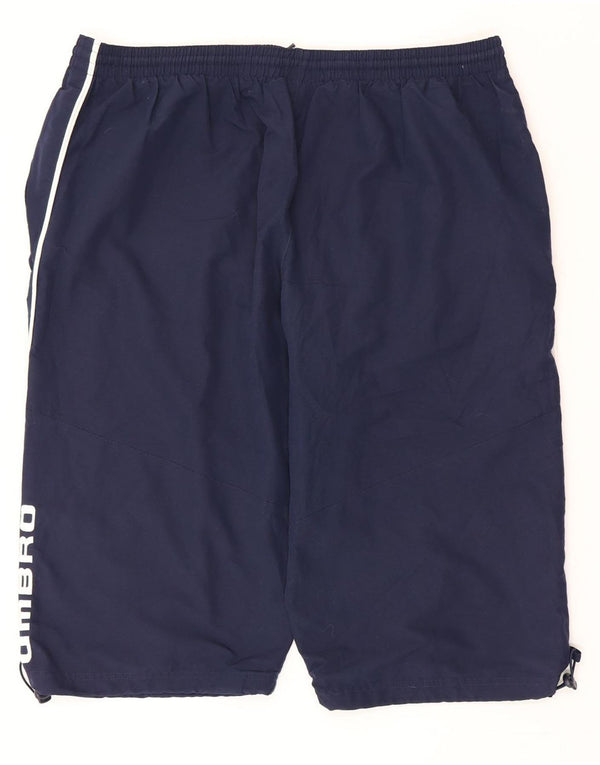 Umbro Mens Graphic Sport Shorts 2XL  Navy Blue Polyester