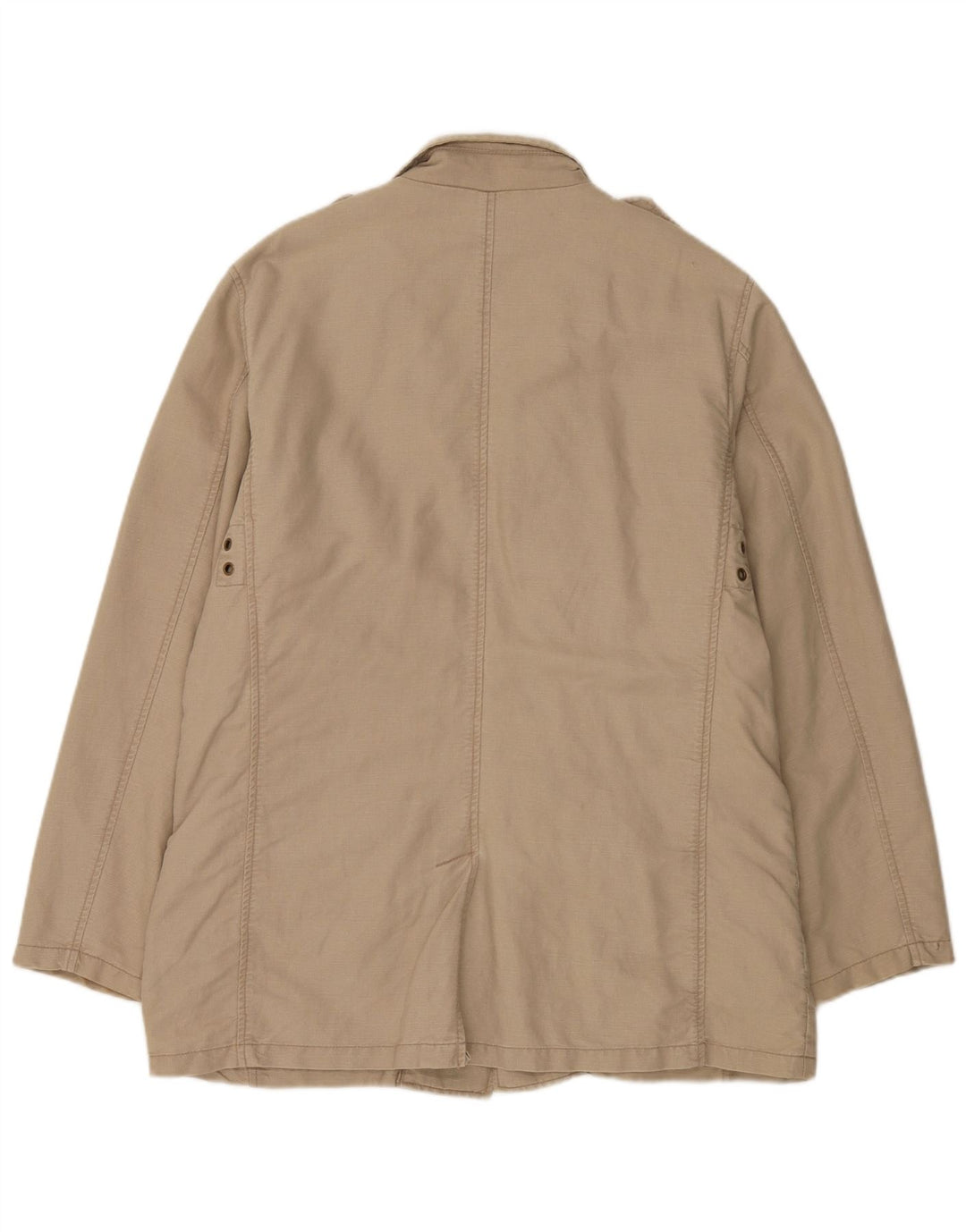 Jan Paulsen Mens Military Jacket EU 54 2XL Beige Linen