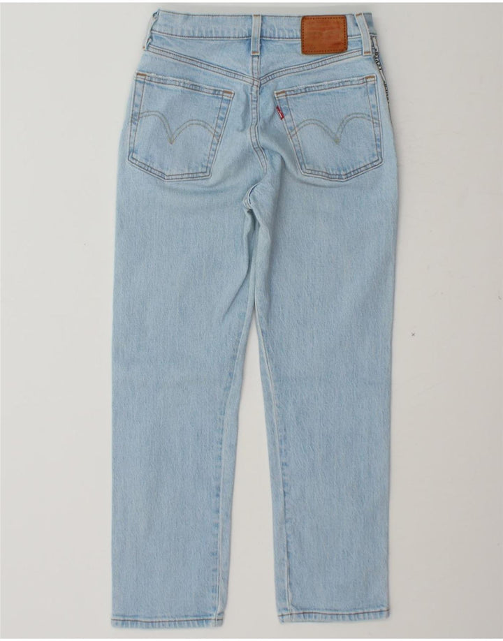 LEVI'S Womens 501 Graphic Straight Jeans W25 L26 Blue Cotton Vintage Levi's and Second-Hand Levi's from Messina Hembry 