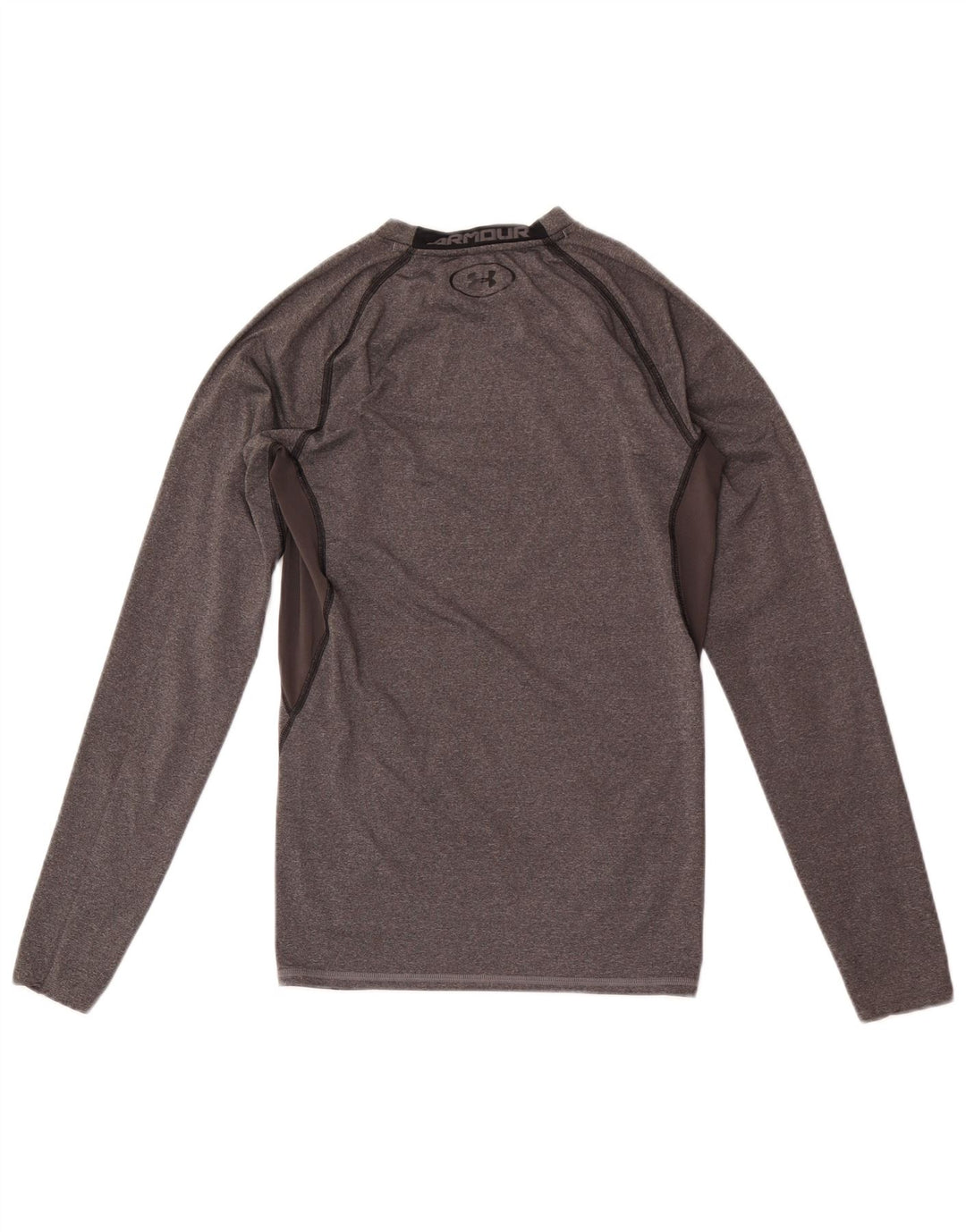 UNDER ARMOUR Mens Graphic Top Long Sleeve Small Grey Flecked