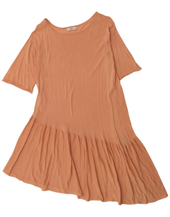 Zara Womens Asymmetrical Dress UK 14 Medium Orange