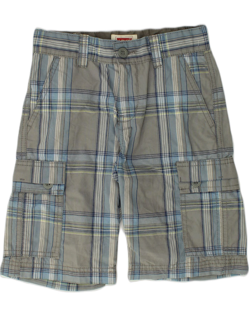 LEVI'S Boys Cargo Shorts 6-7 Years W22  Grey Check Cotton | Vintage Levi's | Thrift | Second-Hand Levi's | Used Clothing | Messina Hembry 