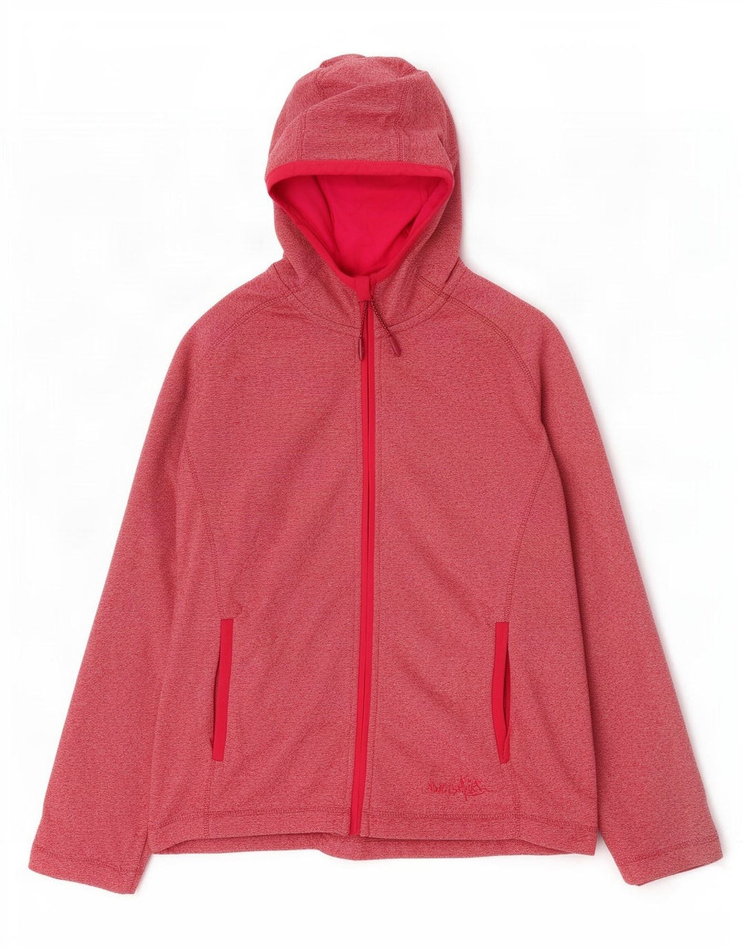 Weird Fish Womens Zip Hoodie Sweater UK 14 Large Pink Flecked Polyester