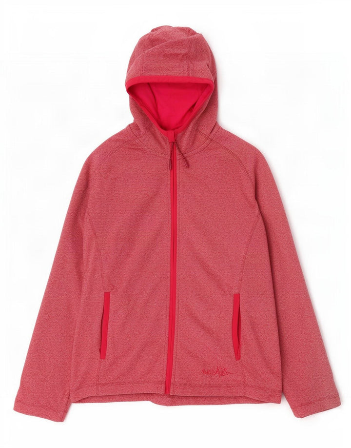 Weird Fish Womens Zip Hoodie Sweater UK 14 Large Pink Flecked Polyester