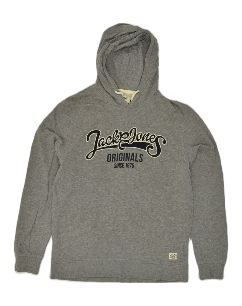 JACK & JONES Mens Graphic Hoodie Jumper XL Grey Cotton | Vintage Jack & Jones | Thrift | Second-Hand Jack & Jones | Used Clothing | Messina Hembry 