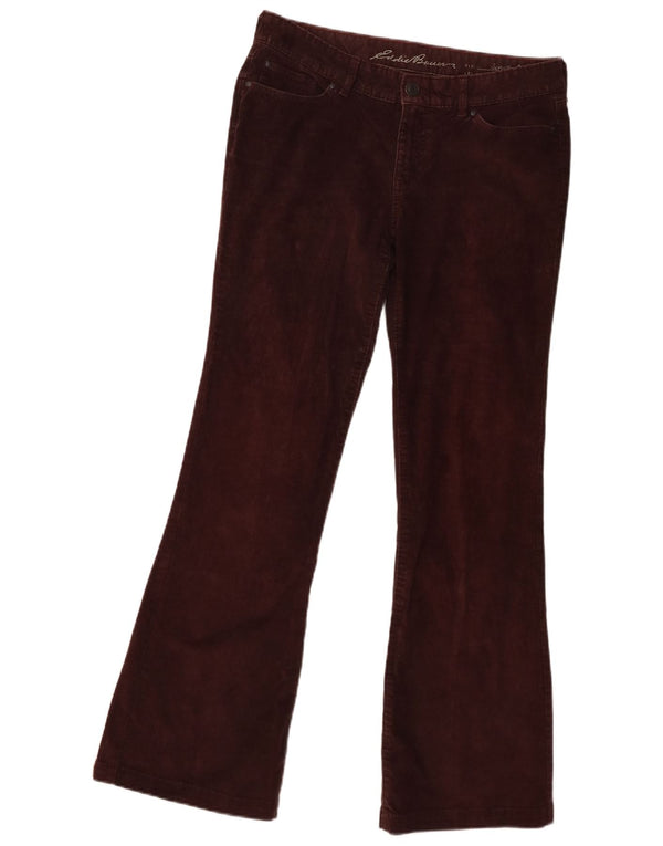 Eddie Bauer Womens Bootcut Corduroy Trousers US 4 Small W30 L30 Brown