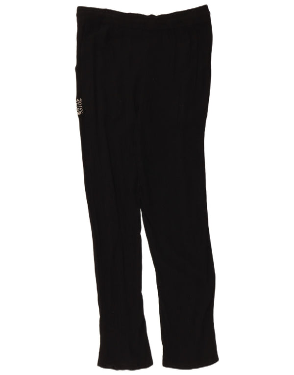 Marks & Spencer Womens Casual Trousers UK 12 Medium W32 L29 Black Floral